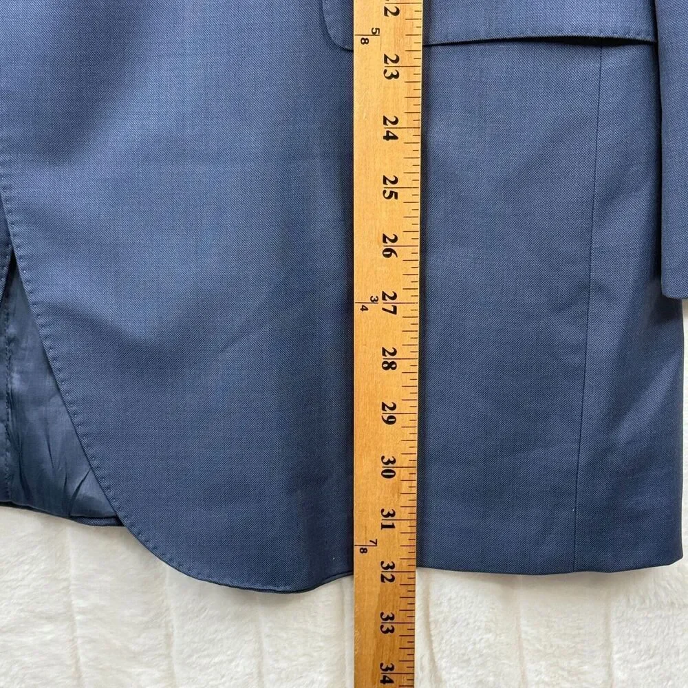 Peter Millar Blazer Mens 44T Blue 2 Button Double Vented Wool Suit Jacket - Picture 6 of 9